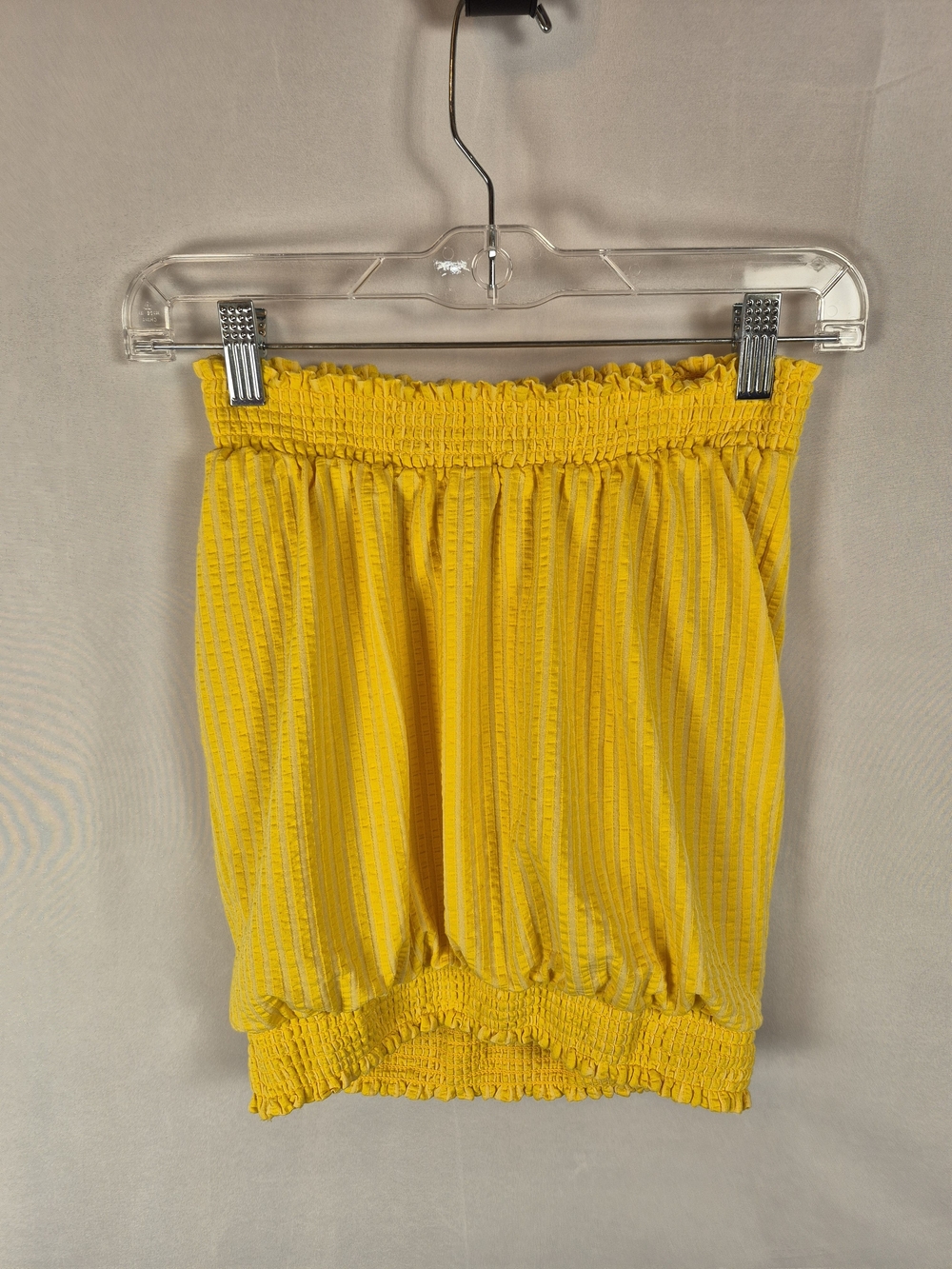 Anthropologie Yellow Colusa Strapless Smocked Tube Top Size XS - Picture 4 of 6